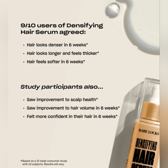 NIB Babe Original Densifying Hair Serum 2 Pack (1.76oz each) - Picture 5 of 5